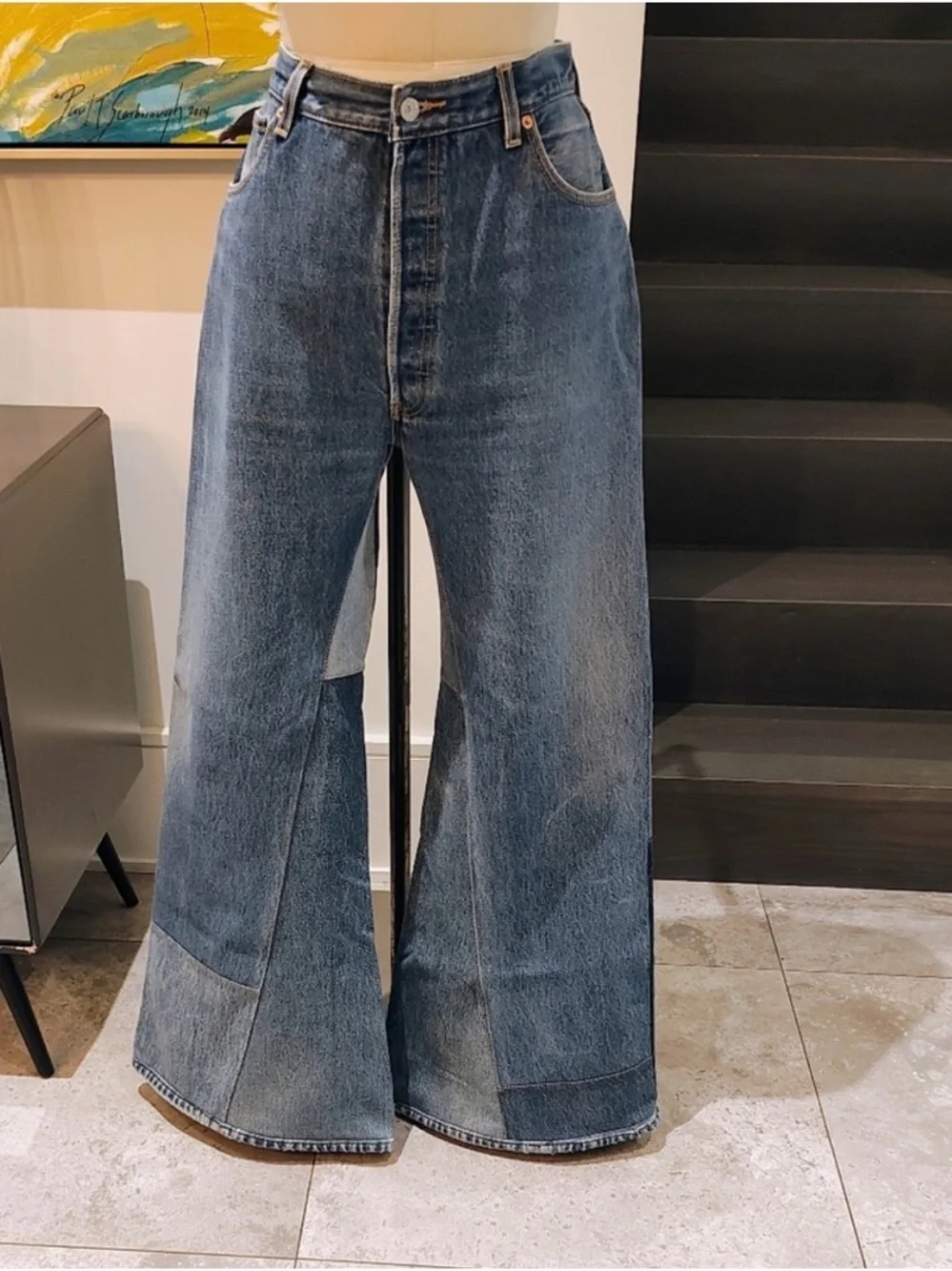 Re/Done Levi Mega Wide Bell Bottoms Sz 28 - Picture 2 of 4